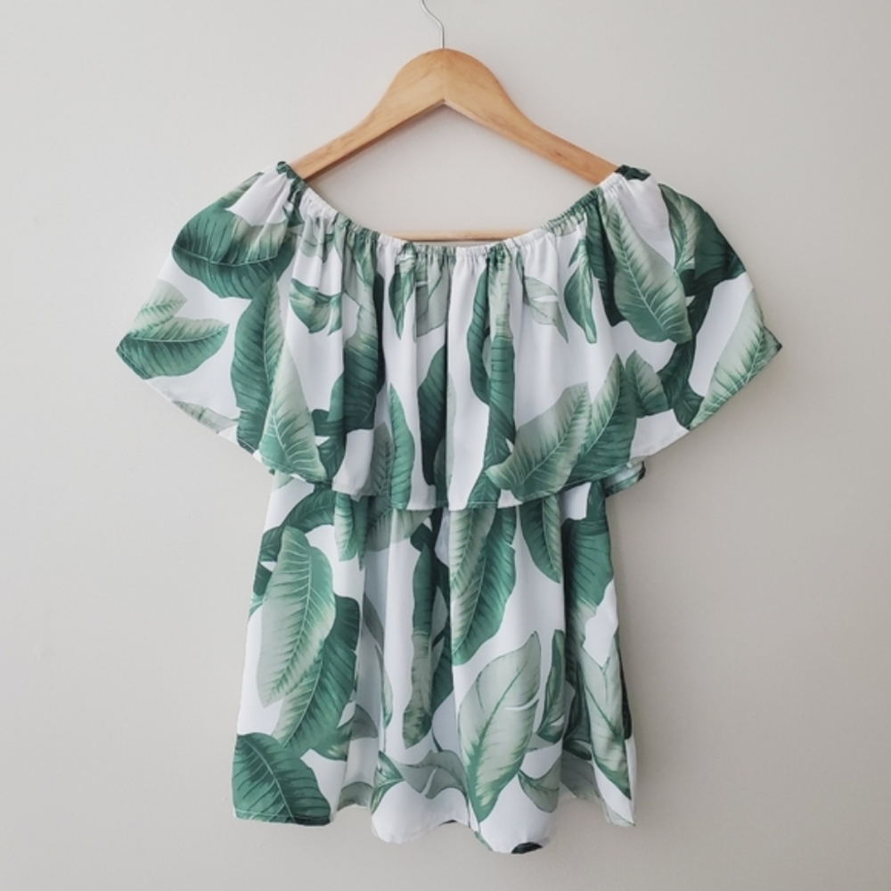 Show Me Your MuMu Off Shoulder Botanical Print Top